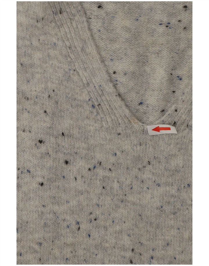 Marks & Spencer Dame V-hals sweater UK 14 Medium Grey Flecked