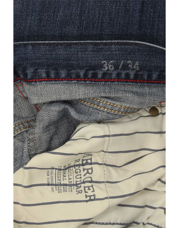 Tommy Hilfiger Herre Regular Straight Jeans W36 L34 Blå Bomuld