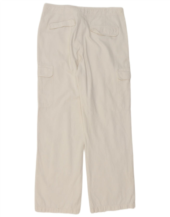 Zara Dame Straight Cargo Bukser EU 42 Large W32 L32 Hvid