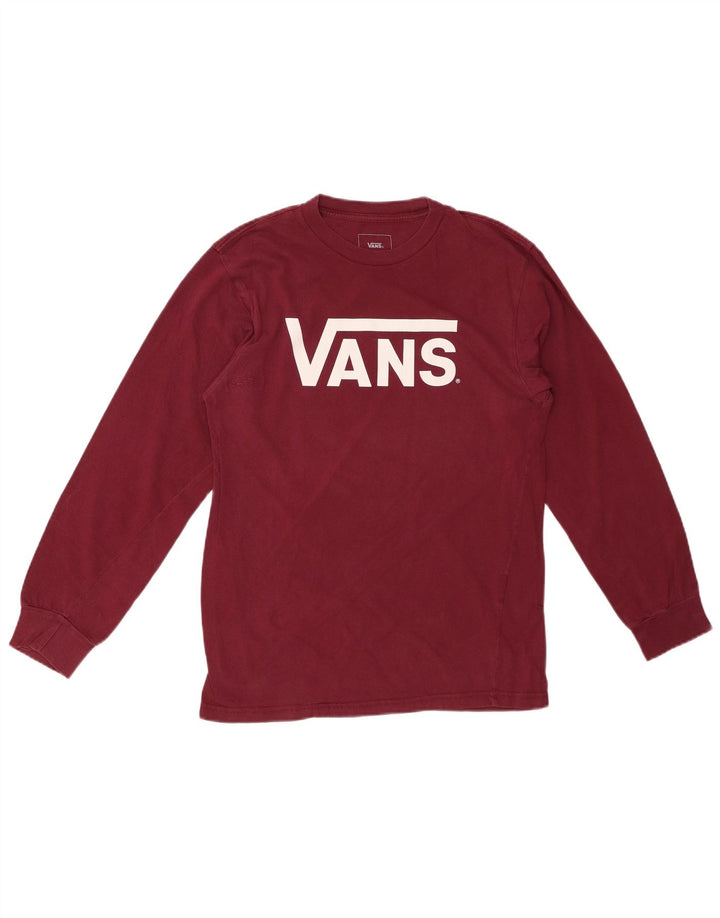 VANS Mens Classic Fit Graphic Top Long Sleeve Small Burgundy Cotton