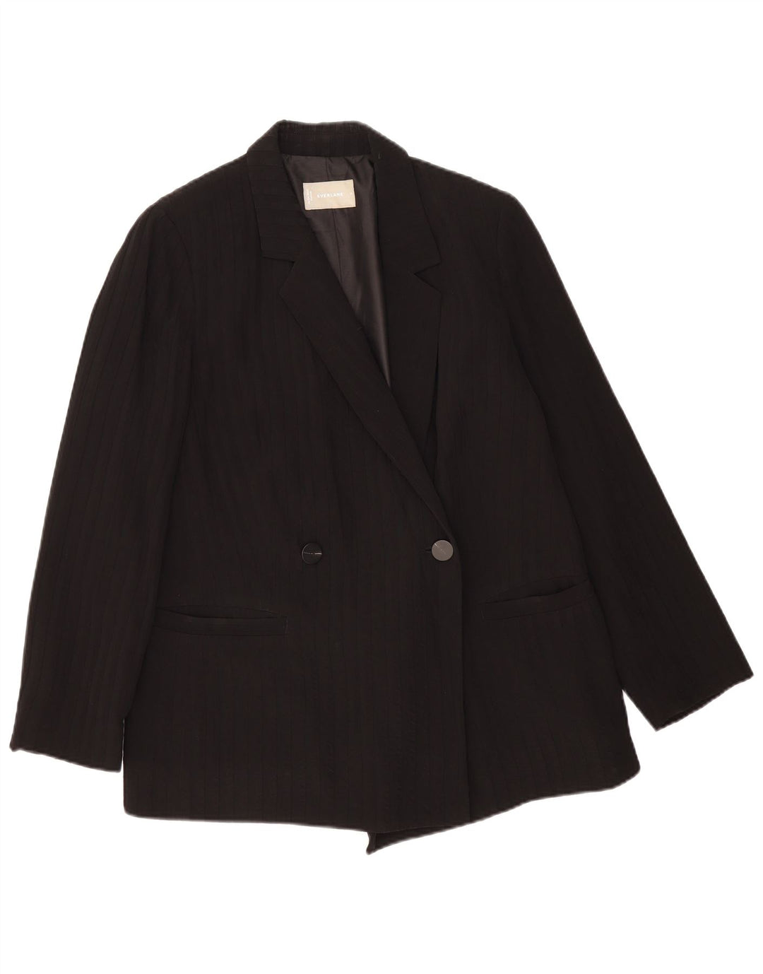 Everlane Dame Double Breasted Blazer Jacket US 12 Large Black Pinstripe