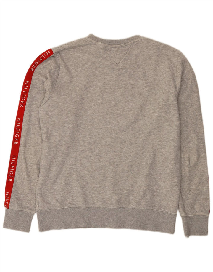 Tommy Hilfiger Herre Grafisk Sweatshirt Jumper Medium Grå Colourblock