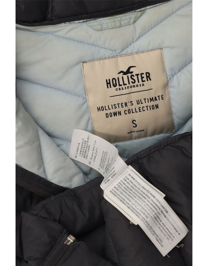 HOLLISTER Polstret hættejakke til kvinder UK 10 Lille grå nylon