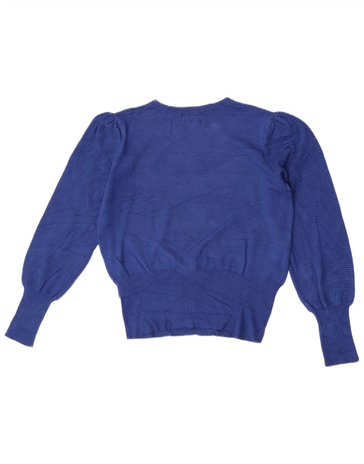 Marks & Spencer Dame sweater med rund hals DK 14 Medium Blue Geometric