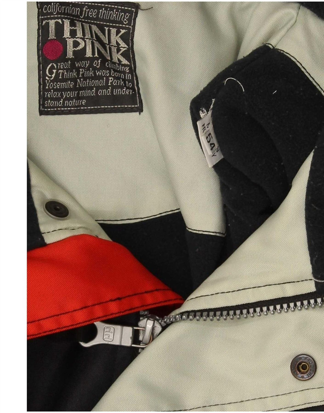 Tænk Pink Herre Hætte Regular Fit Skijakke IT 54 2XL Sort Colourblock