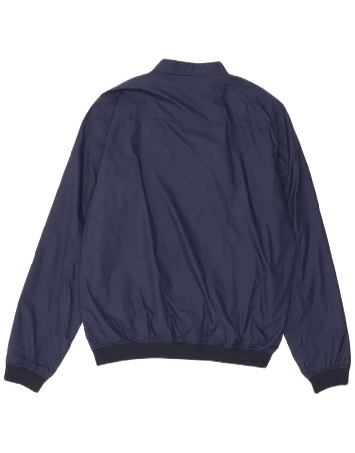 Replay Herre Graphic Bomber Jacket UK 40 Large Navy Blue Polyamide