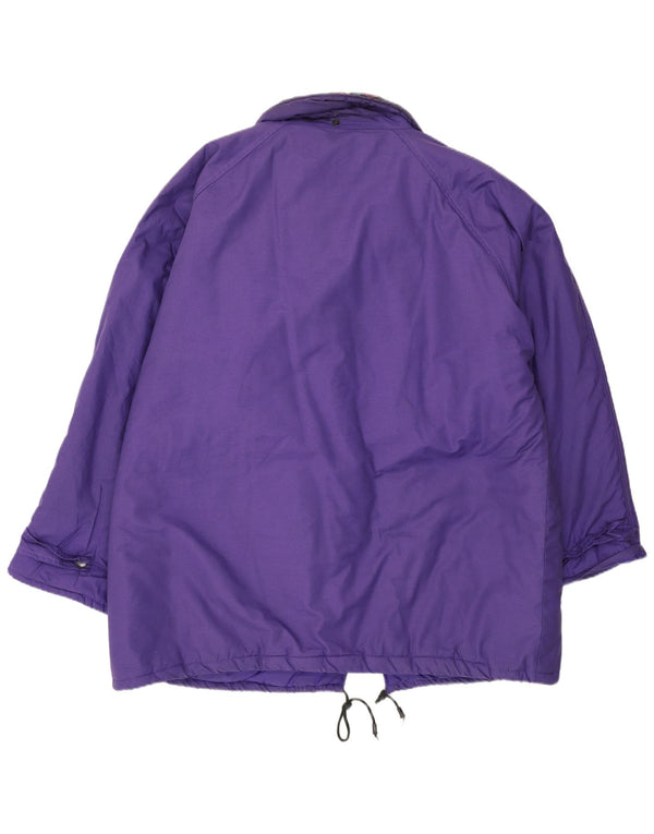 Vintage Dame Windbreaker Coat UK 20 2XL Lilla Floral Polyester