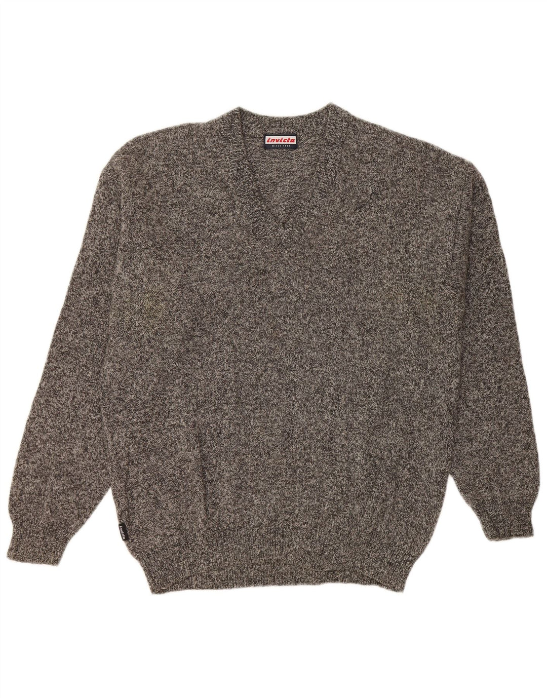 Invicta Herre V-hals sweater Stor Grå Flecked