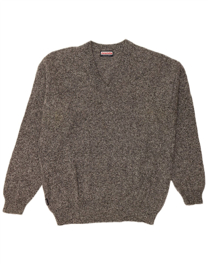 Invicta Herre V-hals sweater Stor Grå Flecked
