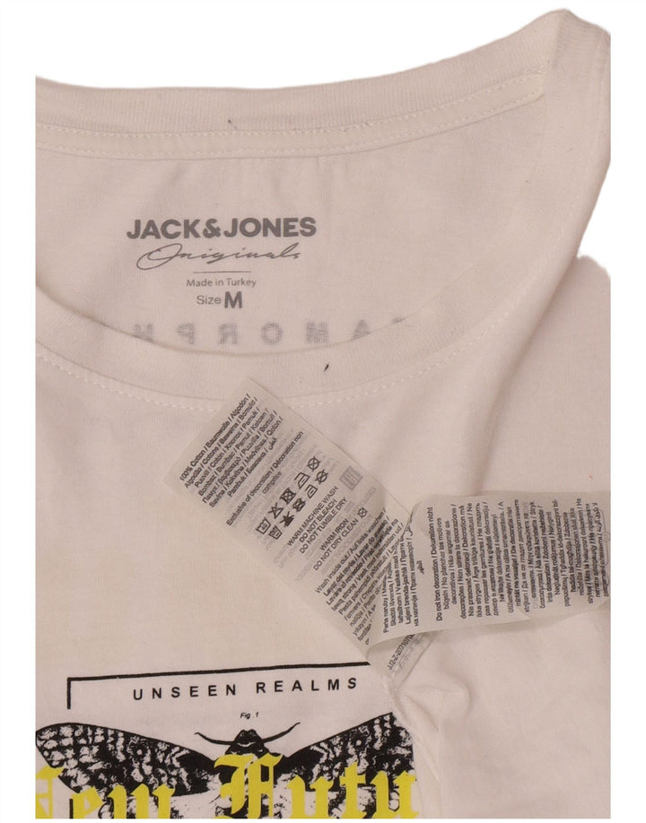 Jack & Jones Herre grafisk T-shirt Top Medium Hvid Bomuld