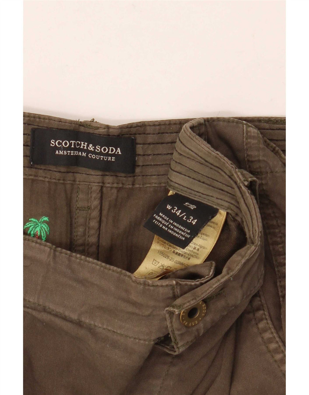 Scotch & Soda Herre Pegged Cargo Shorts W34 Large Khaki Cotton