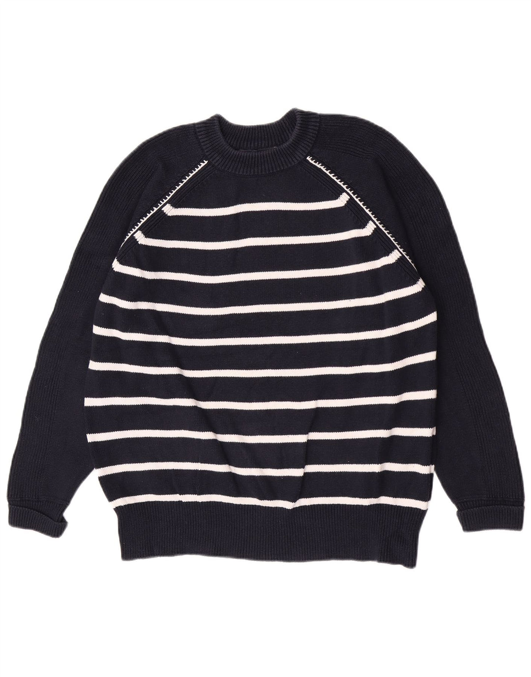 Marks & Spencer Herre sweater med rund hals, medium marineblå stribet