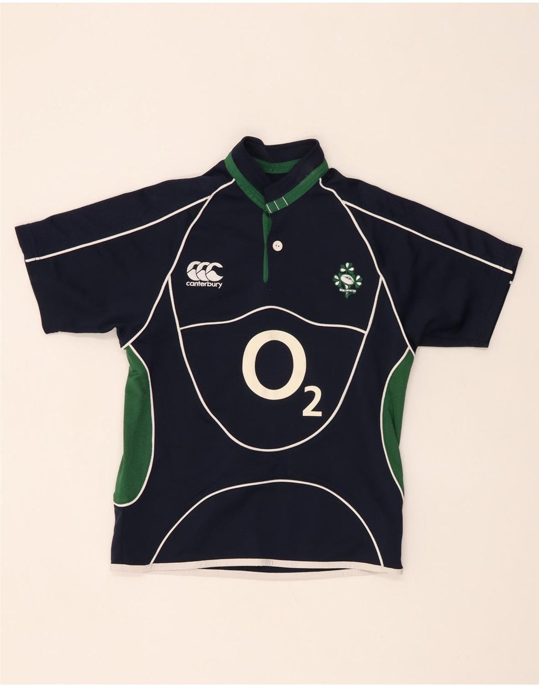 CANTERBURY drenge IRFU grafisk T-shirt top 7-8 år marineblå farveblok