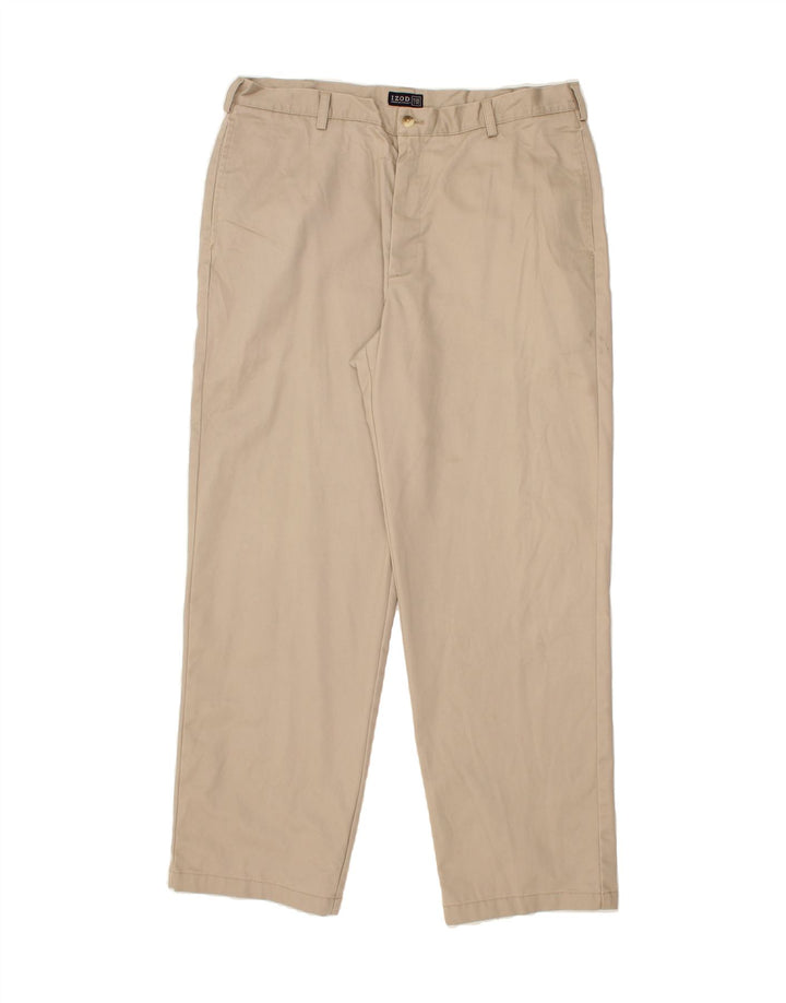IZOD Mens Chino Trousers W38 L32 Beige Cotton Vintage Izod and Second-Hand Izod from Messina Hembry 