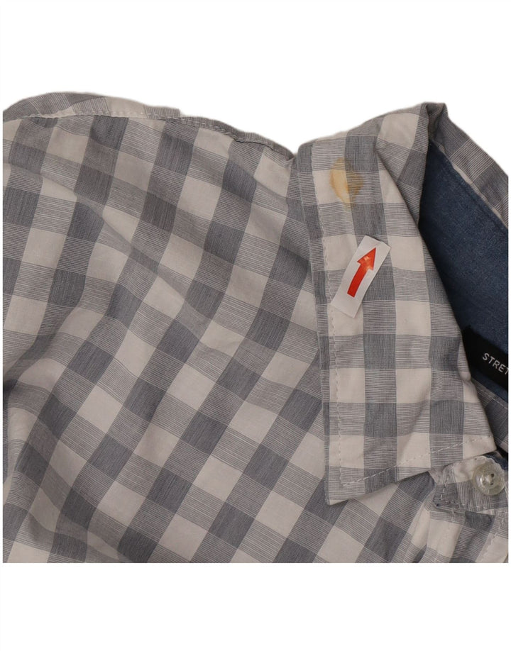 Lee Herre Regular Fit skjorte 2XL grå ternet bomuld