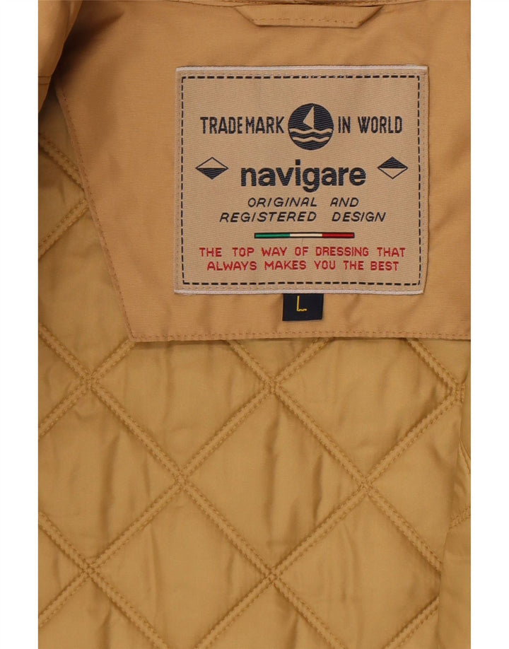 Navigare Herre quiltet jakke UK 40 Large Beige