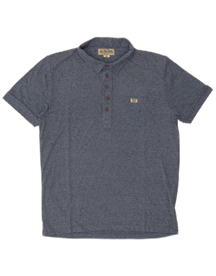 Marlboro Classics Poloskjorte til mænd Large Blue Flecked Polyester
