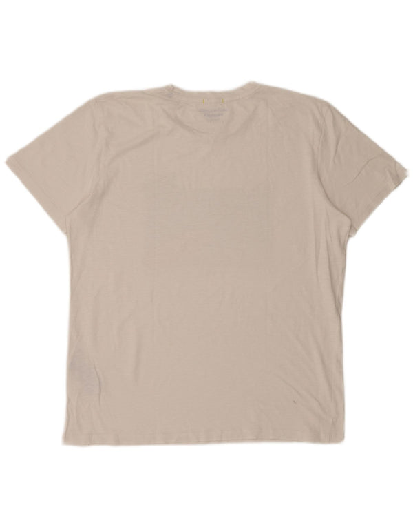 Jack & Jones Mens Graphic T-Shirt Top XL White Cotton