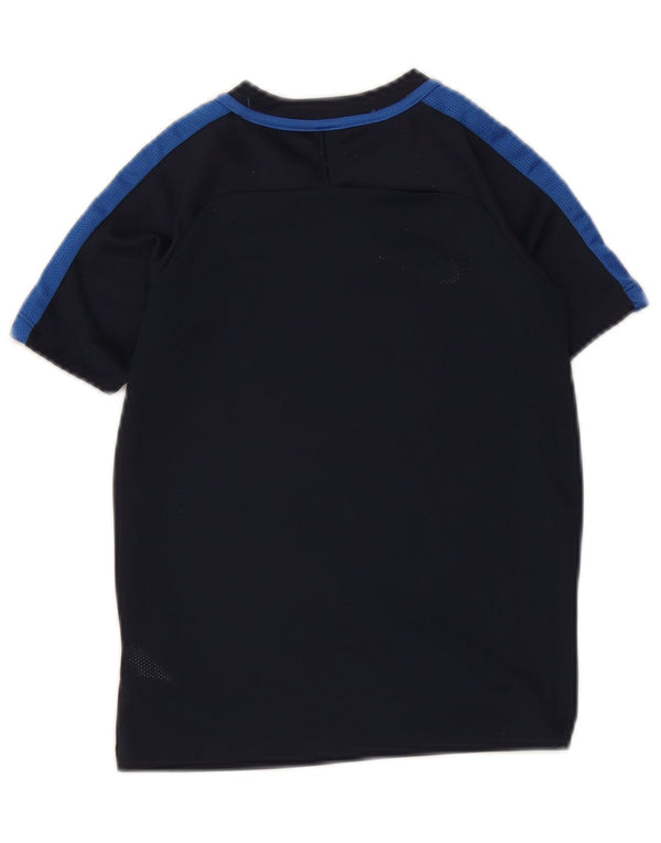 Nike drenge Dri Fit T-shirt top 6-7 år XS Marineblå Colourblock Polyester