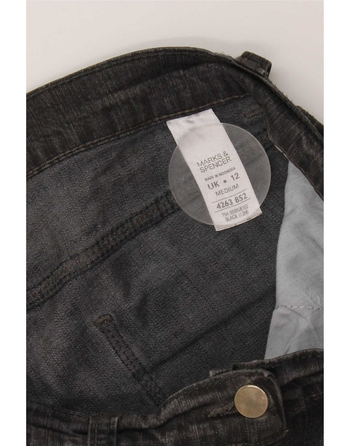 Marks & Spencer Dame Bootcut Jeans UK 12 Medium W30 L29 Sort Bomuld