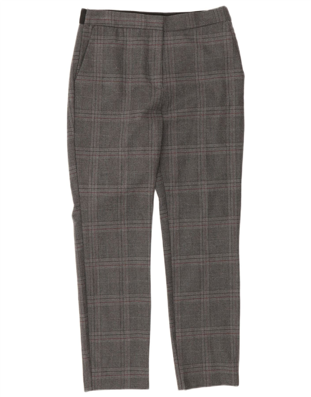 Zara Slim Fit Chino Bukser Medium W28 L27 Grå Houndstooth til kvinder