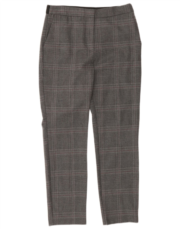 Zara Slim Fit Chino Bukser Medium W28 L27 Grå Houndstooth til kvinder