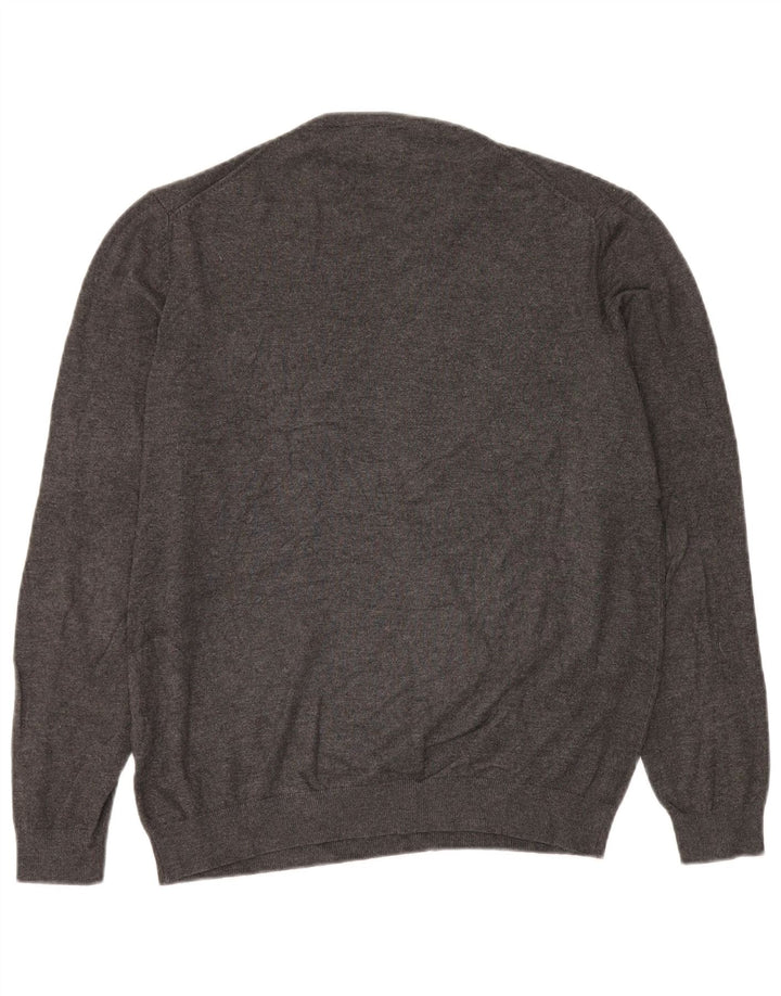 ZARA Herre V-hals sweater Medium Grå Viscose