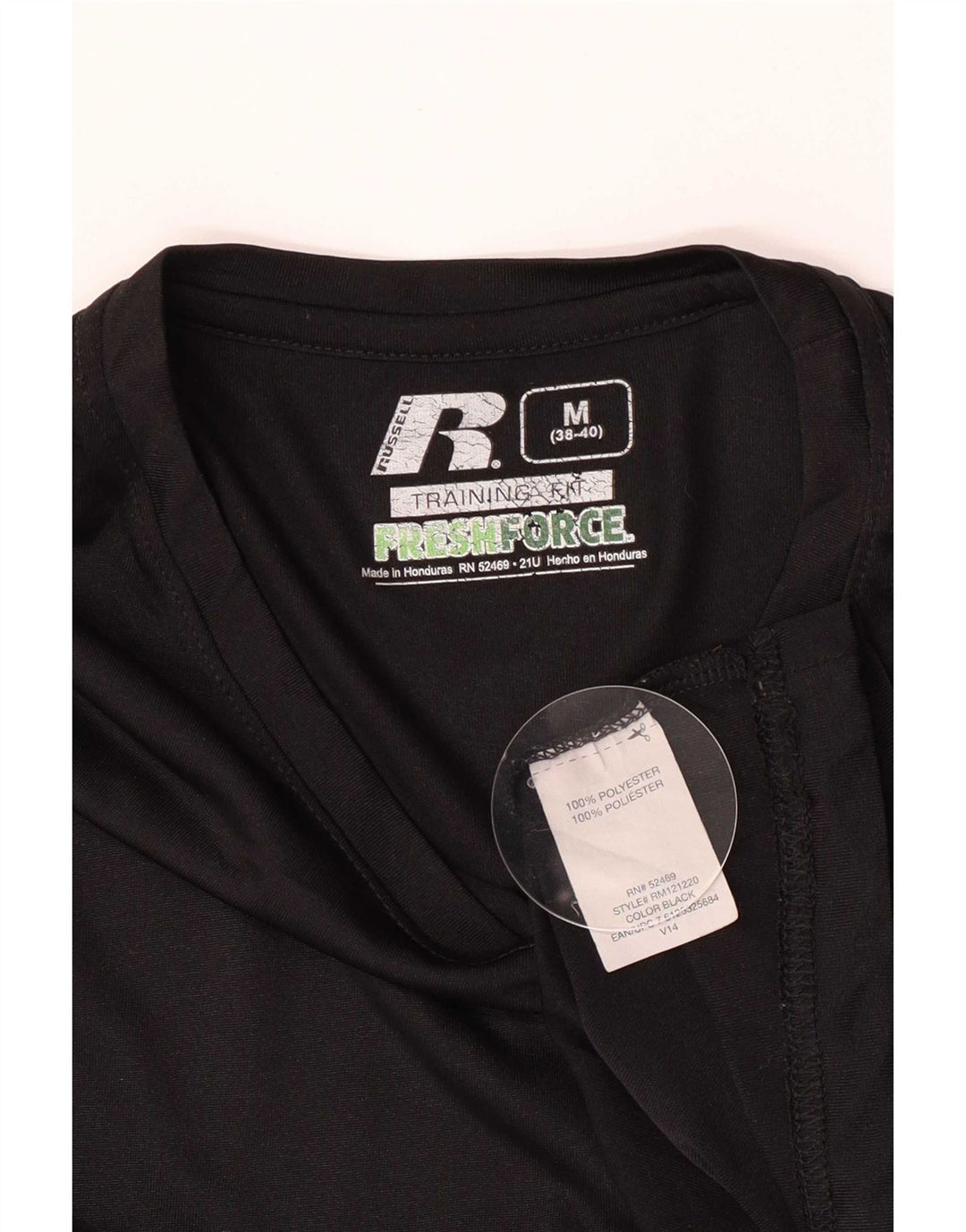 Russell Athletic Herre Dri-Power T-Shirt Top UK 38/40 Medium Sort Polyester