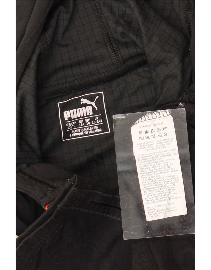 Puma Boys Hooded Zip Neck Pullover Træningsdragt Top 13-14 år Sort