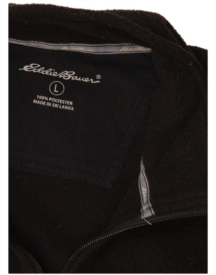 EDDIE BAUER Fleecejakke til mænd UK 40 Large Black Colourblock Polyester