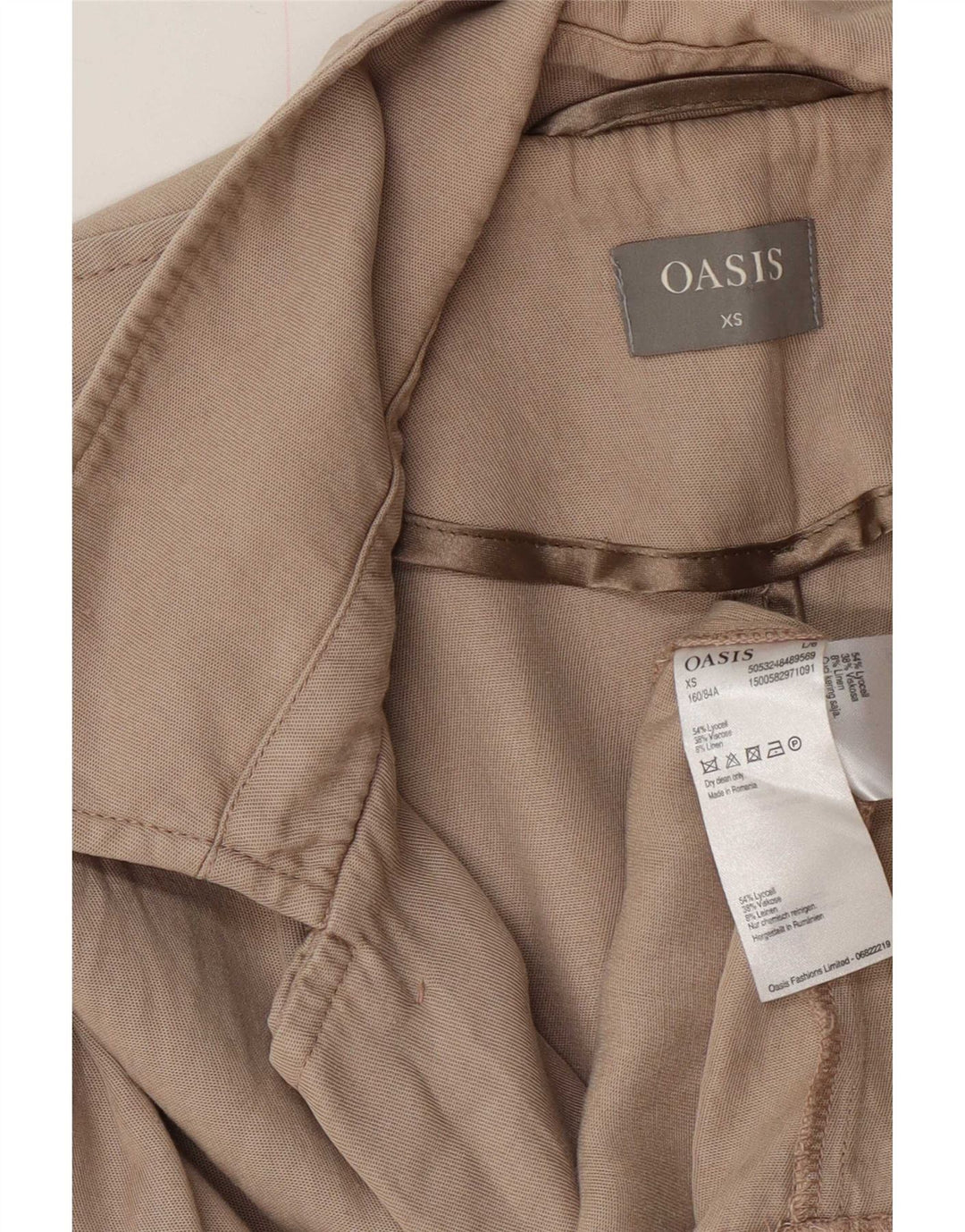 Oasis Womens Trench Coat UK 6 XS Grå Lyocell