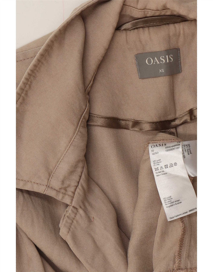 Oasis Womens Trench Coat UK 6 XS Grå Lyocell
