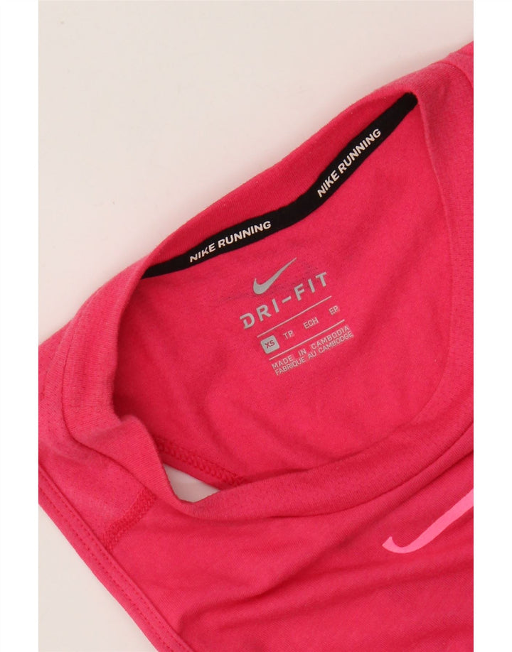 NIKE Dame Dri Fit Grafisk Vest Top UK 6 XS Pink