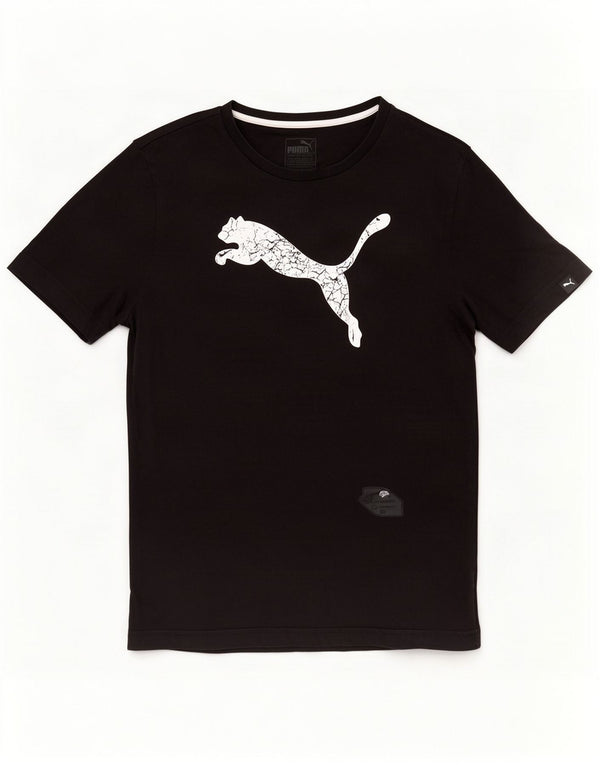 Puma Herre Grafisk T-Shirt Top Medium Sort Bomuld