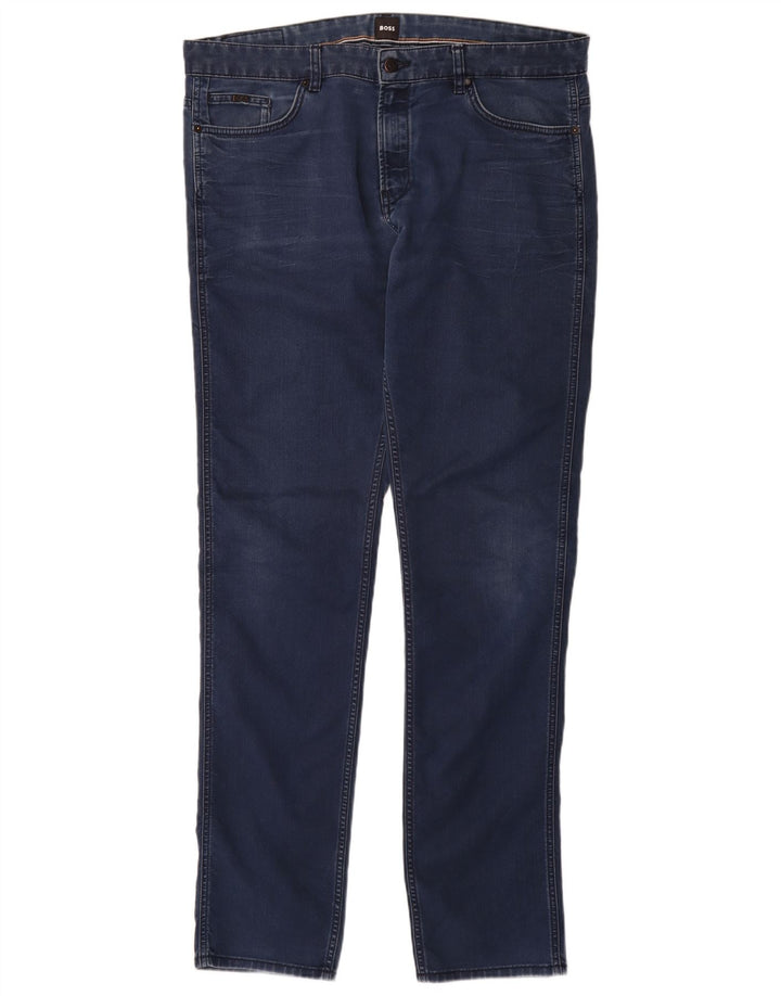Hugo Boss Herre Slim Jeans W38 L36 Marineblå Bomuld