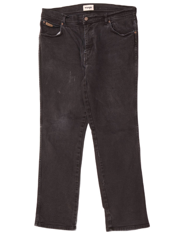Wrangler Herre Texas Straight Jeans W36 L32 Sort Bomuld