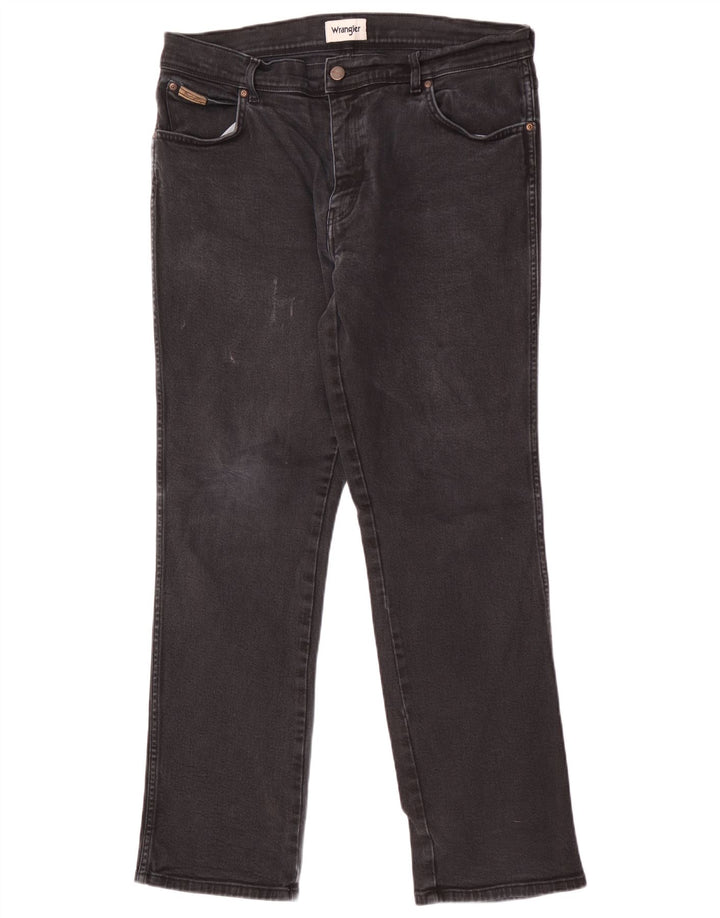 Wrangler Herre Texas Straight Jeans W36 L32 Sort Bomuld