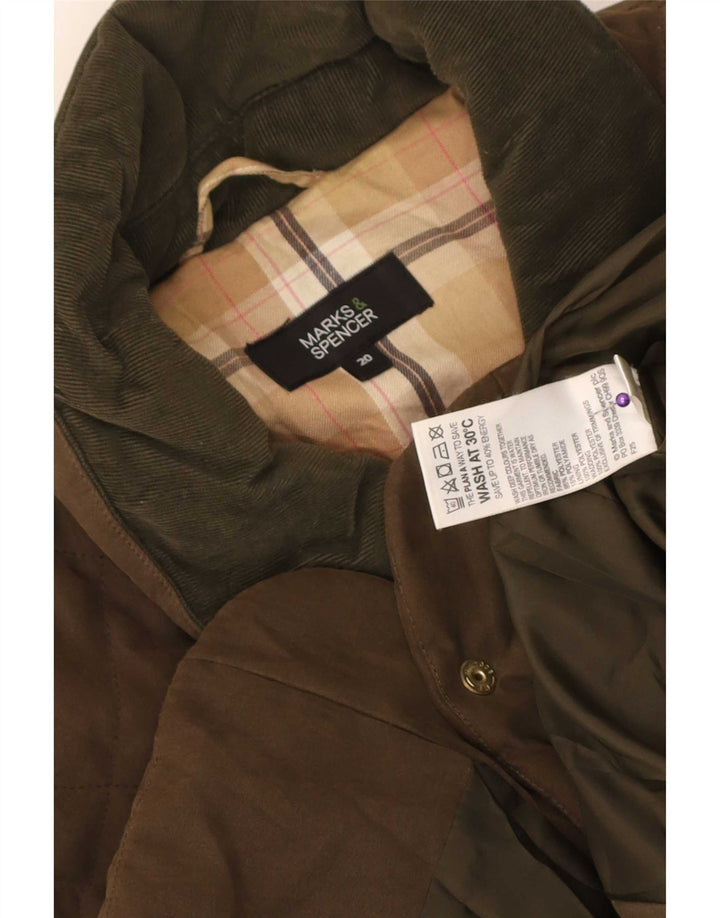 Marks & Spencer Quiltet jakke til kvinder UK 20 2XL Khaki Polyester