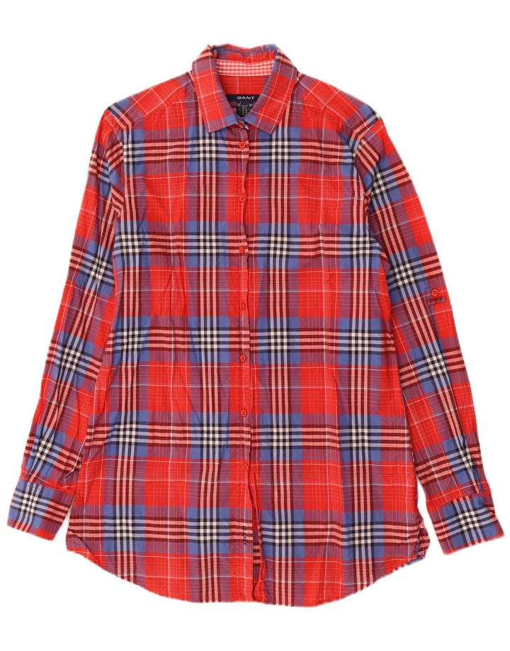 GANT Dameskjorte UK 12 Medium rød ternet bomuld