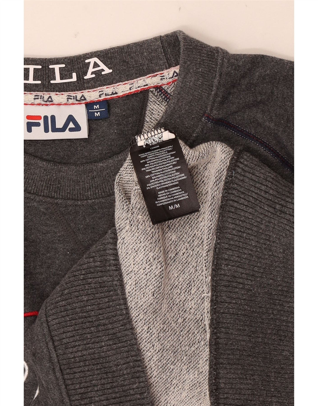 Fila Herre Grafisk Sweatshirt Jumper Medium Grå Bomuld