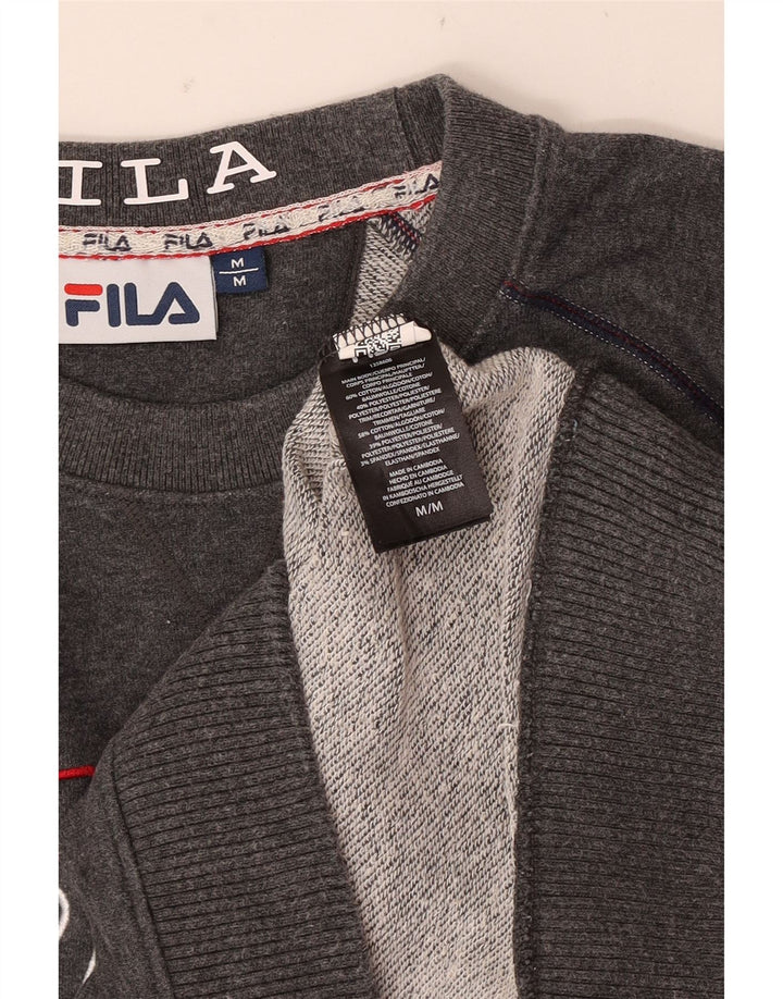 Fila Herre Grafisk Sweatshirt Jumper Medium Grå Bomuld