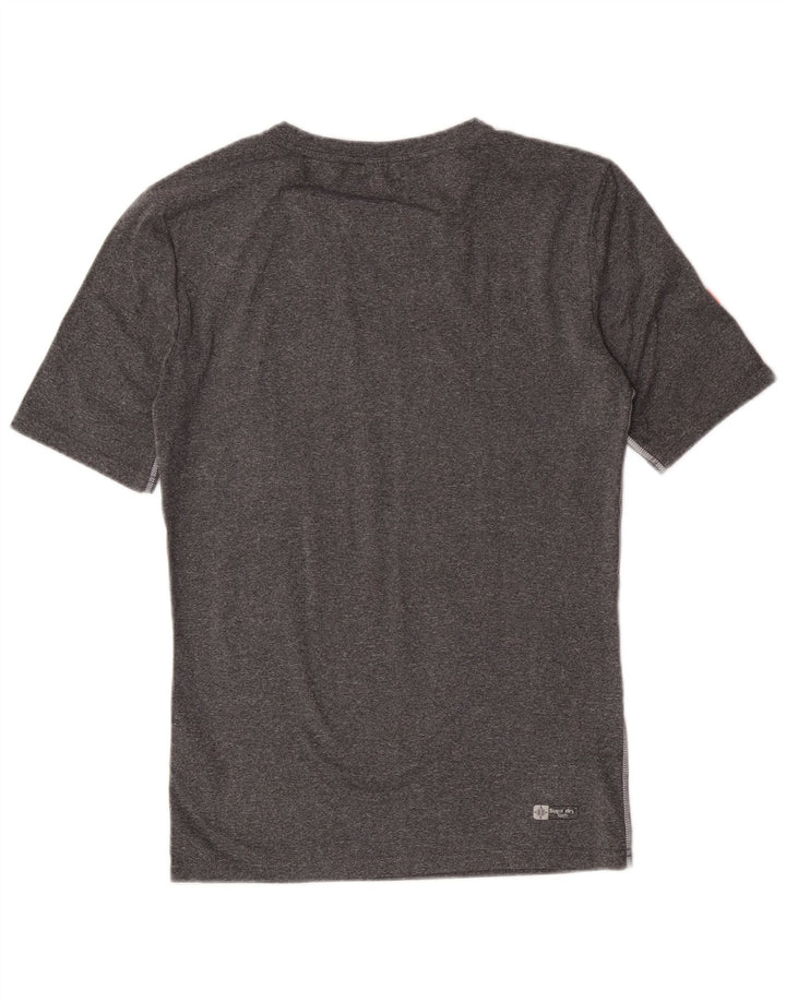 Superdry grafisk T-shirt top til kvinder UK 14 Stor grå flækket polyester