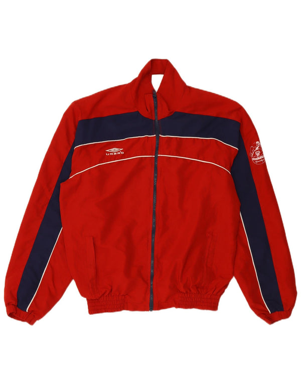 UMBRO Træningsdragt topjakke til mænd UK 38/40 Medium Rød Colourblock Polyester