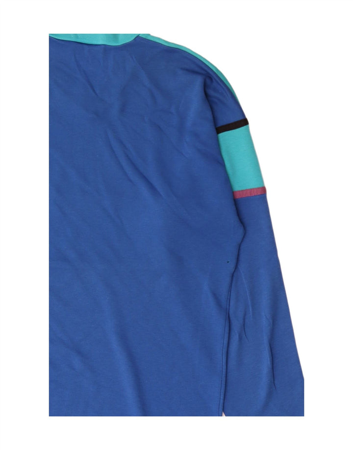 Crane Herre Top Langærmet IT 48/50 Medium Blue Colourblock Bomuld