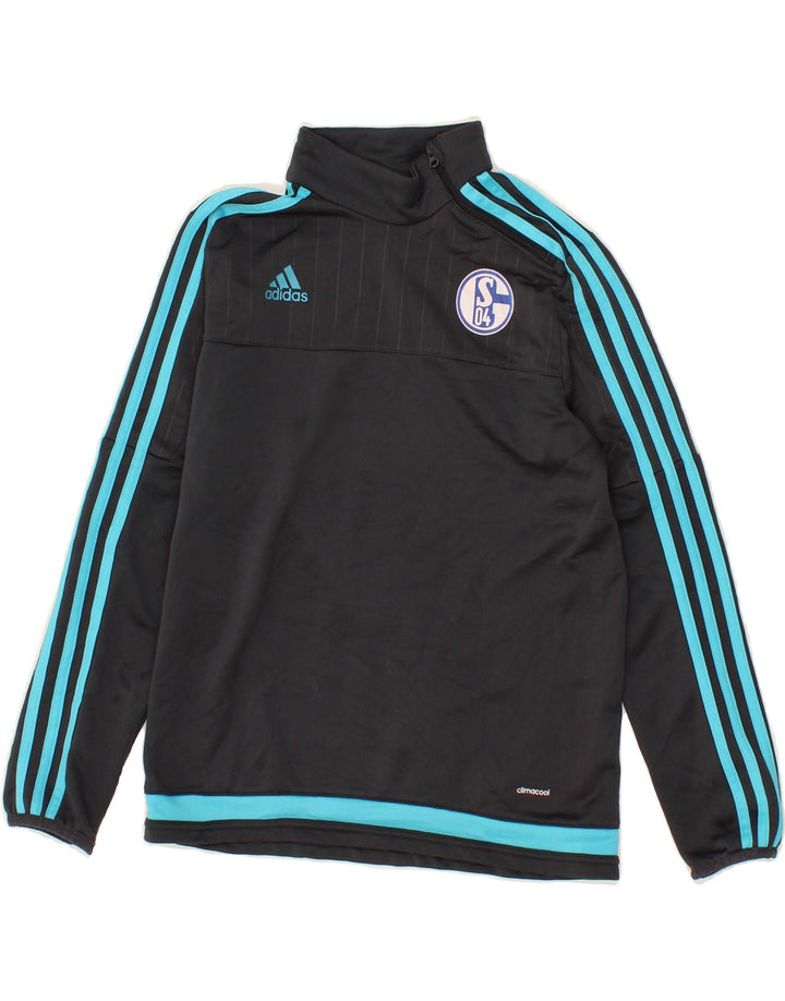 ADIDAS Boys Climacool Zip Neck Pullover Tracksuit Top 10-11 Years Black Vintage Adidas and Second-Hand Adidas from Messina Hembry 