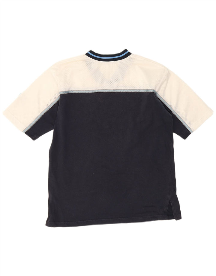 FILA Herre T-Shirt Top Small Navy Blue Colourblock Bomuld