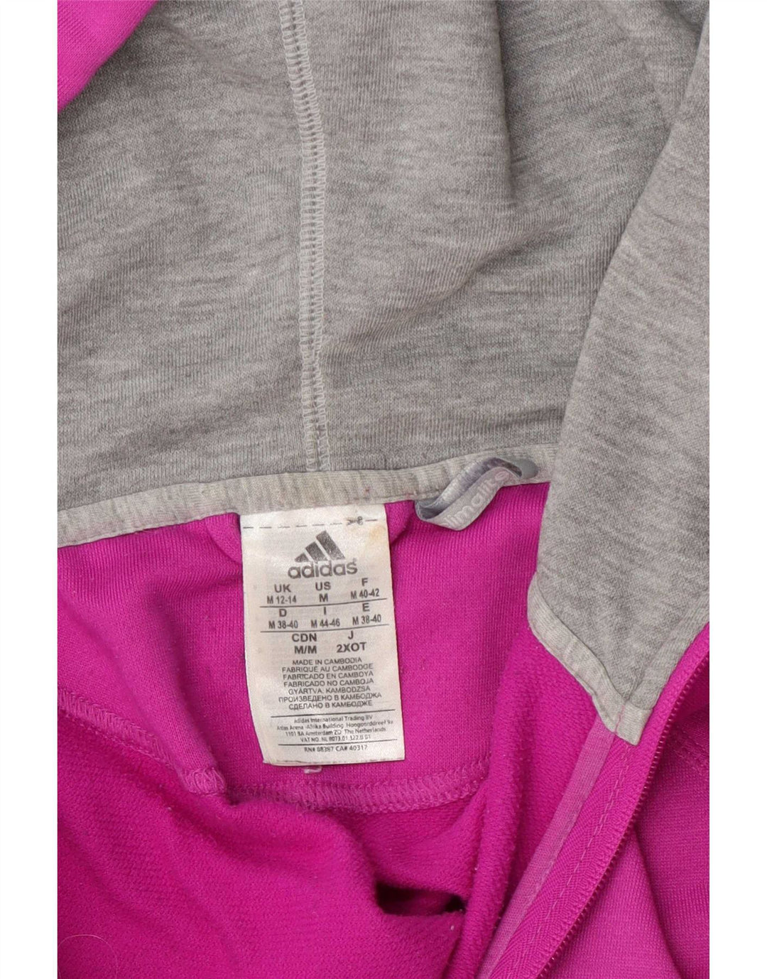Adidas Dame Climalite Hættetrøje Sweater med lynlås UK 12/14 Medium Pink Polyester
