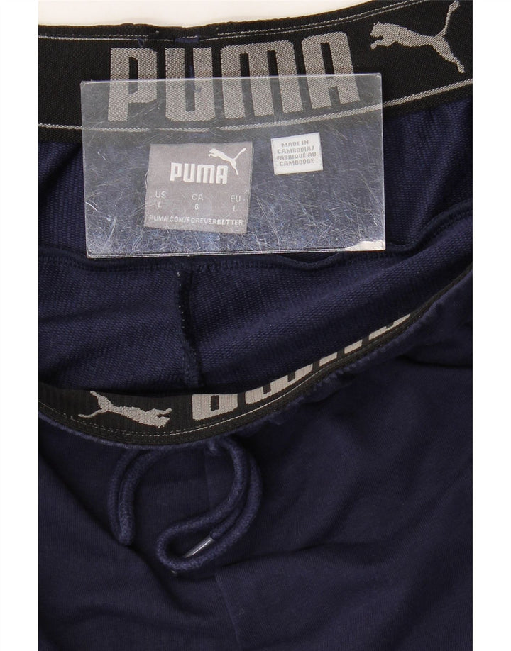 PUMA Træningsdragt bukser til mænd Large Navy Blue Colourblock