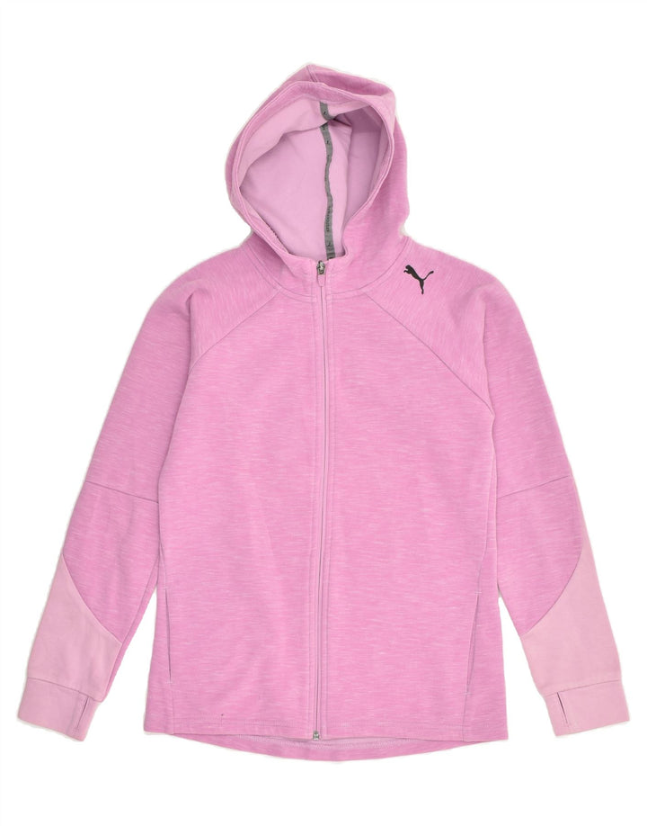 PUMA Girls Zip Hoodie Sweater 13-14 Years Pink Cotton | Vintage Puma | Thrift | Second-Hand Puma | Used Clothing | Messina Hembry 