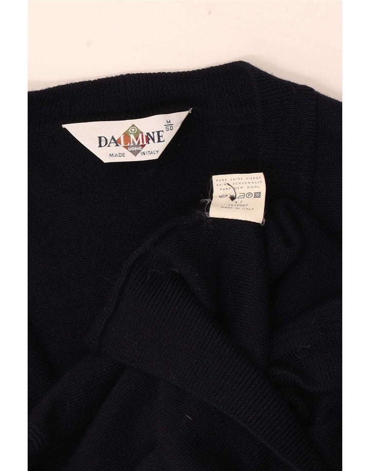 DALMINE Herre Cardigan Sweater IT 50 Medium Marineblå Virgin Wool